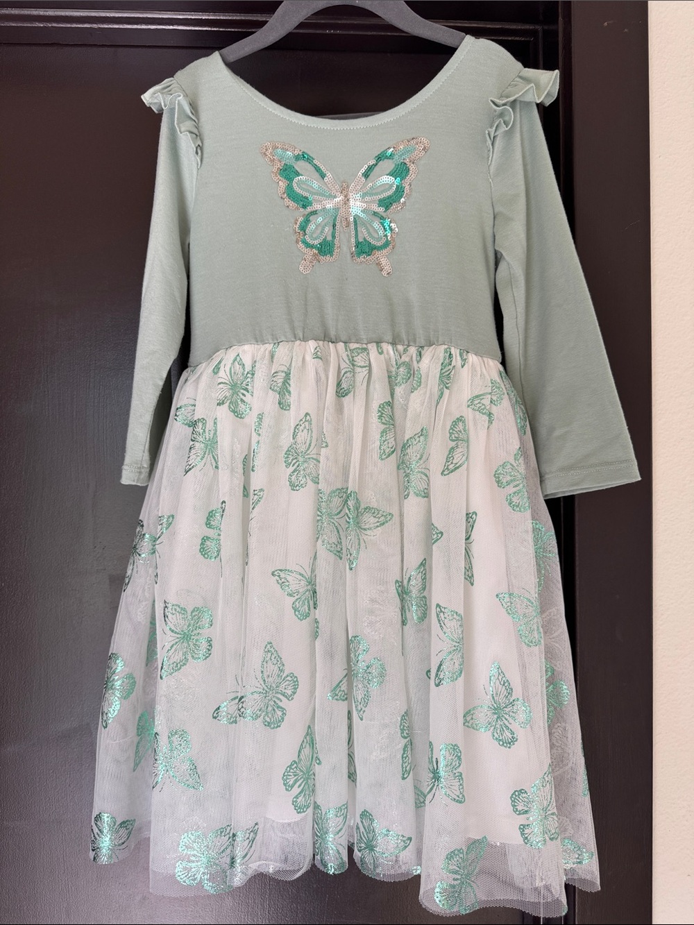 Zunie Mint Green Butterfly Tulle Dress